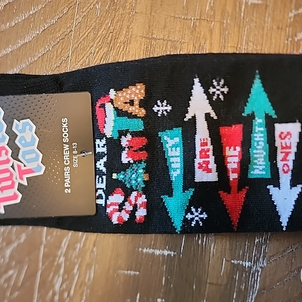 Twisted Toes "Dear Santa" Christmas Socks 2 Men's Bundle To Save NWT - Picture 4 of 6